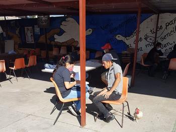 BUAP Team members are conducting the ForMOVE survey in a shelter in Mexico City.